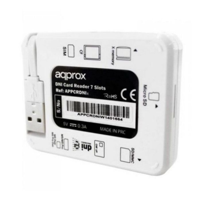 Lector de Tarjetas Externo approx! APPCRDNIW USB 2.0 DNI Blanco 1 Lector de Tarjetas Externo approx! APPCRDNIW USB 2.0 DNI Blanco 1