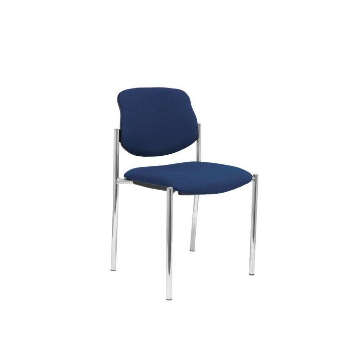 Silla Piqueras Y Crespo Villalgordo Confidente Chasis Cromo Asiento Y Respaldo Tapizados Bali Azul Marino