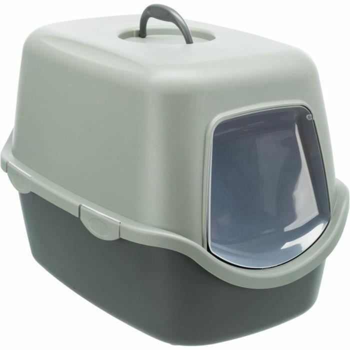 Trixie TRI4011905402109 Caja de arena Vico con Tapa, Reciclada, 40x40x56 cm, Antracita y gris verdoso