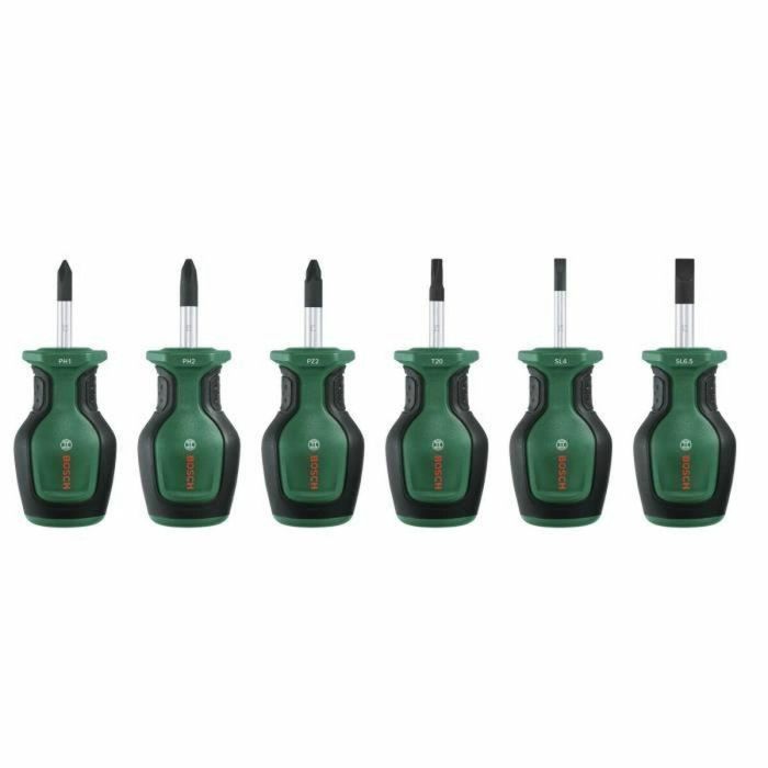 Bosch BOS4053423301755 Juego de 6 Destornilladores Cortos para Espacios Reducidos PH/PZ/TX/Flat S2 Punta Magnética Acero Alto Par 0 Bosch BOS4053423301755 Juego de 6 Destornilladores Cortos para Espacios Reducidos PH/PZ/TX/Flat S2 Punta Magnética Acero Alto Par 0