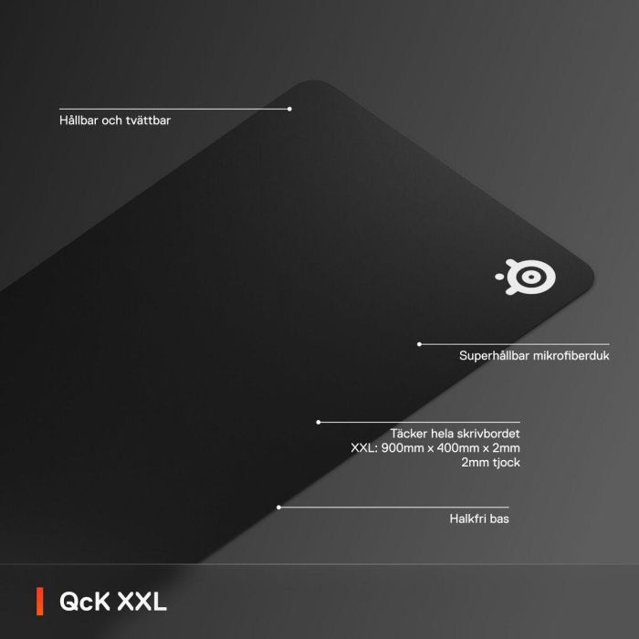 SteelSeries STE1717872076704 Alfombrilla Gaming QcK XXL, superficie microtejida, 900x400x2mm, Negro 6 SteelSeries STE1717872076704 Alfombrilla Gaming QcK XXL, superficie microtejida, 900x400x2mm, Negro 6