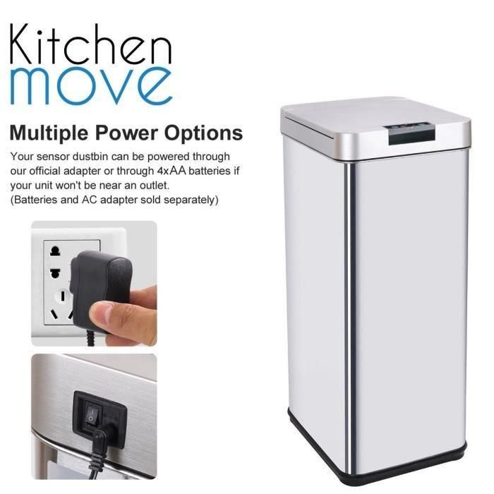 Bote de basura automático KITCHEN MOVE PARKSIDE - 50L - Acero inoxidable con fleje 1 Bote de basura automático KITCHEN MOVE PARKSIDE - 50L - Acero inoxidable con fleje 1