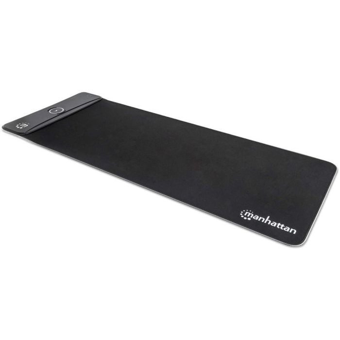 MANHATTAN Alfombrilla de Ratón Gaming XXL RGB LED con Cargador Inalámbrico para Juegos - Negro, Tela