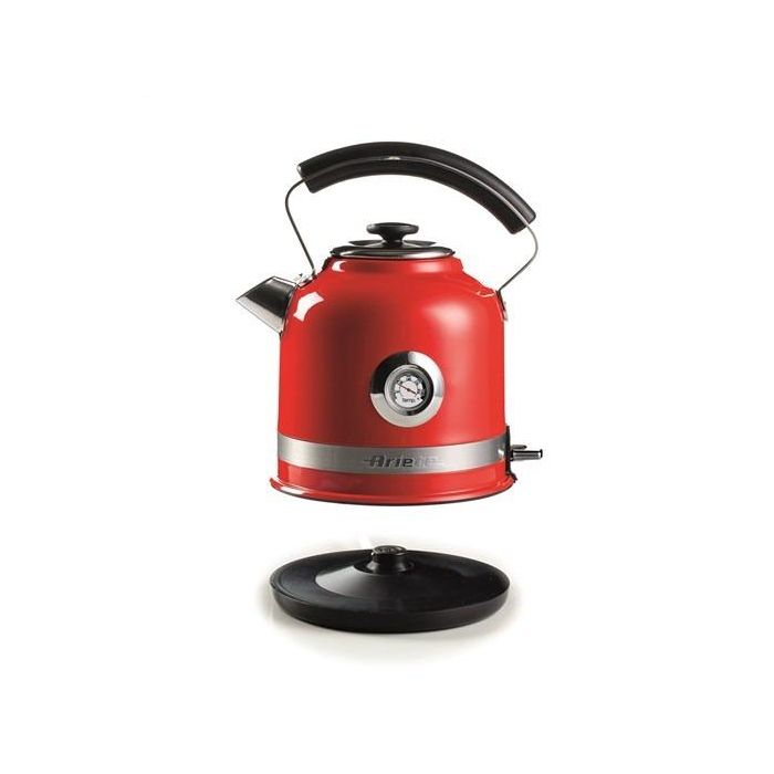 Ariete 2854/00 Hervidor Eléctrico Moderna Rojo 1.7 Litros Acero Inoxidable Termómetro Apagado Automático Diseño Elegante Objeto de Cocina 5