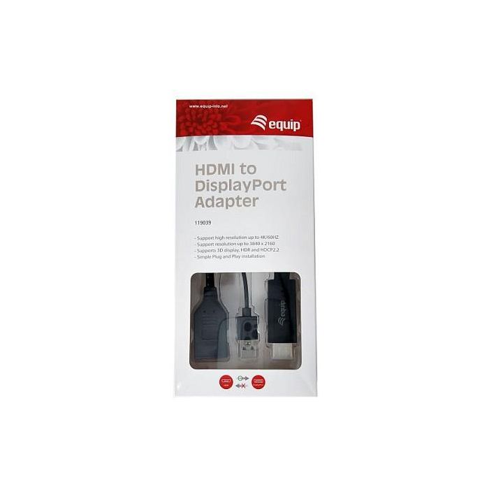 EQUIP ADAPTADOR HDMI MACHO A DISPLAY PORT HEMBRA 6