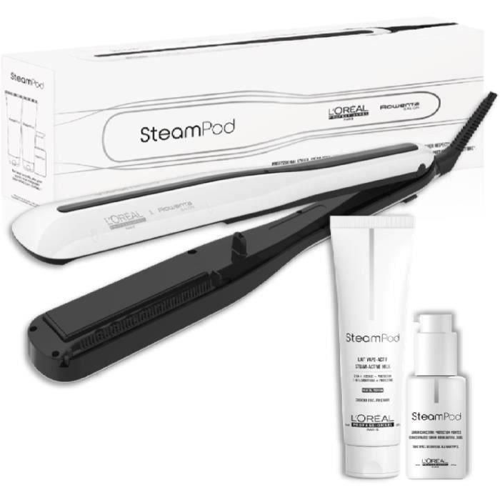 Pack Steampod 3.0 - L'Oréal Professionnel - UFR10011 - Plancha de vapor profesional 2 en 1 - Suero - Tratamiento activado por vapor - Blanco Pack Steampod 3.0 - L'Oréal Professionnel - UFR10011 - Plancha de vapor profesional 2 en 1 - Suero - Tratamiento activado por vapor - Blanco