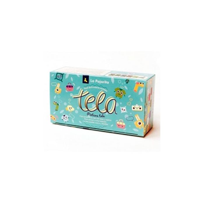 La Pajarita Pintura para Tela Bote 25ml Colores Surtidos con Pincel - Kit 6 Unidades