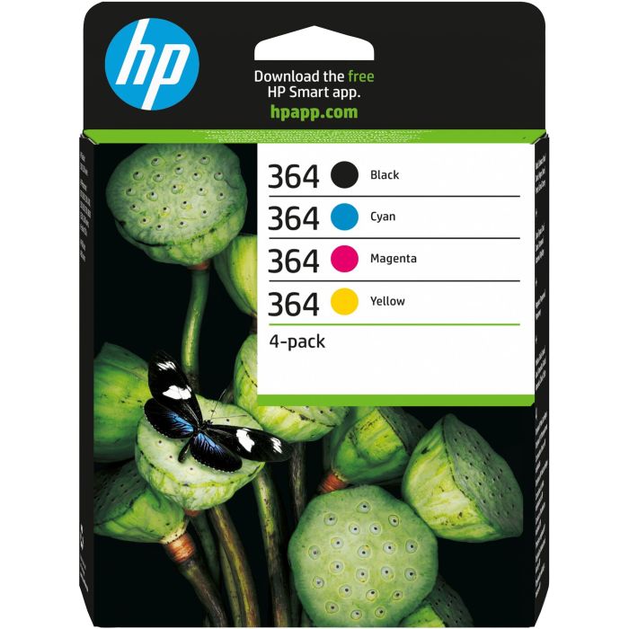 HP Tinta Cuatricolor BK/C/M/Y para Photosmart D5460 Pack 4 - Nº364