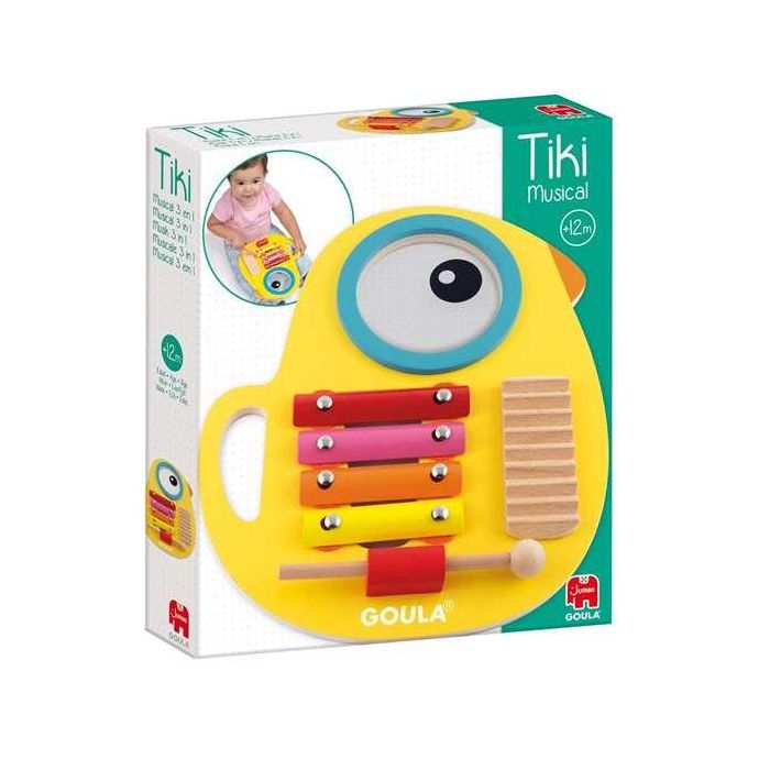 Goula Juego Musical Tiki 3 en 1: Xilófono, Tambor y Güiro de Madera. Instrumento Educativo Pájaro para Niños a partir de 13 Meses 0 Goula Juego Musical Tiki 3 en 1: Xilófono, Tambor y Güiro de Madera. Instrumento Educativo Pájaro para Niños a partir de 13 Meses 0