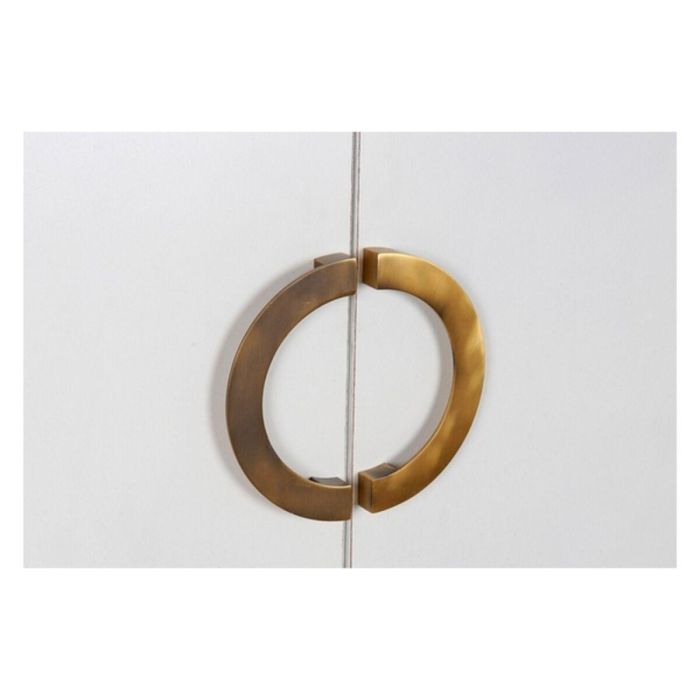 DKD Home Decor Armario Oriental Kamakura Blanco Dorado 120 x 50 x 175 cm Álamo Metal