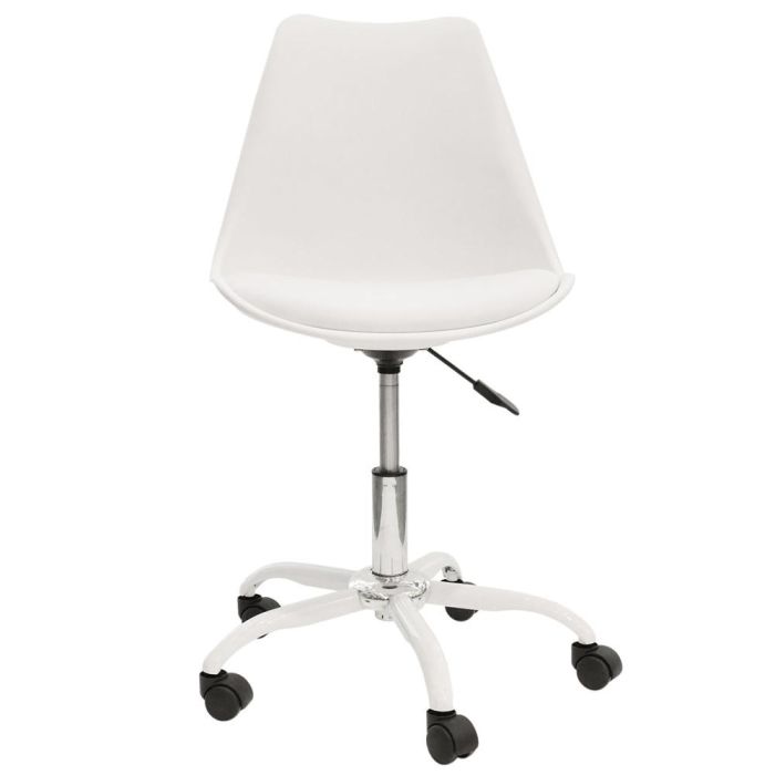 Home Deco Factory Silla con Ruedas Blanca Colección Essentiel 1 Home Deco Factory Silla con Ruedas Blanca Colección Essentiel 1