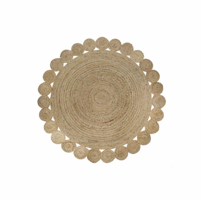 Alfombra DKD Home Decor 200 x 200 x 1 cm Natural Marrón Poliéster Jute