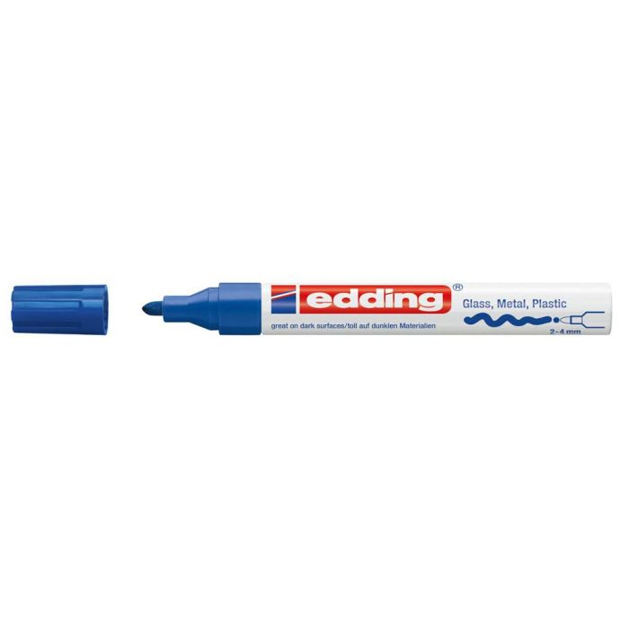 Rotulador Edding Punta Fibra 750 Azul Punta Redonda 3,5 mm 10 unidades 1