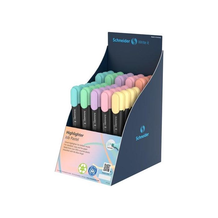 Marcador Fluor Schneider Job Pastel Surtido Expositor De 85