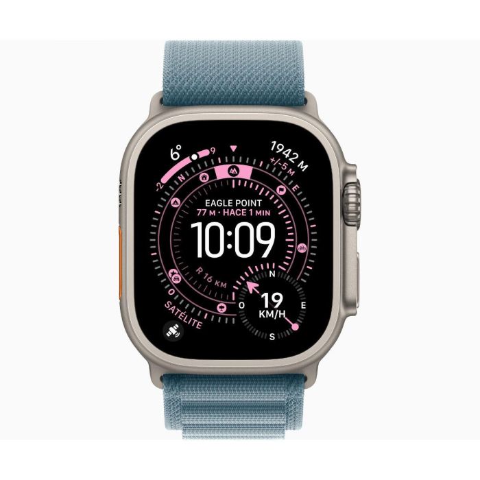 Apple Watch Ultra 3 GPS + Cellular - 49 mm - Caja de titanio natural - Correa Alpine Loop azul claro - Mediana - MEWM4QFA 15 Apple Watch Ultra 3 GPS + Cellular - 49 mm - Caja de titanio natural - Correa Alpine Loop azul claro - Mediana - MEWM4QFA 15
