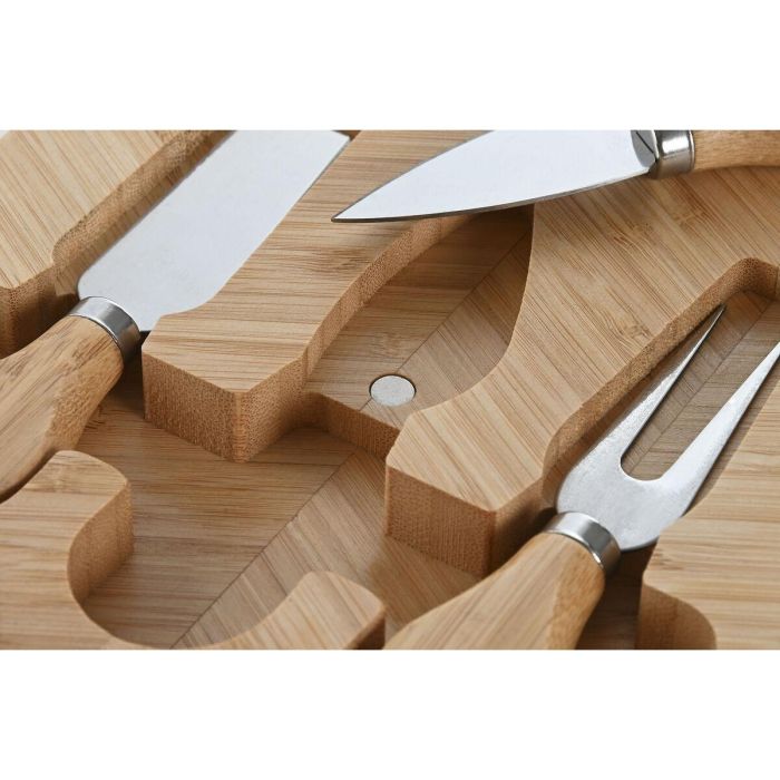 DKD Home Decor Tabla de Cortar para Queso de Bambú y Acero Inoxidable Natural 18.3x41x2 cm - Set de 4 Piezas 3 DKD Home Decor Tabla de Cortar para Queso de Bambú y Acero Inoxidable Natural 18.3x41x2 cm - Set de 4 Piezas 3