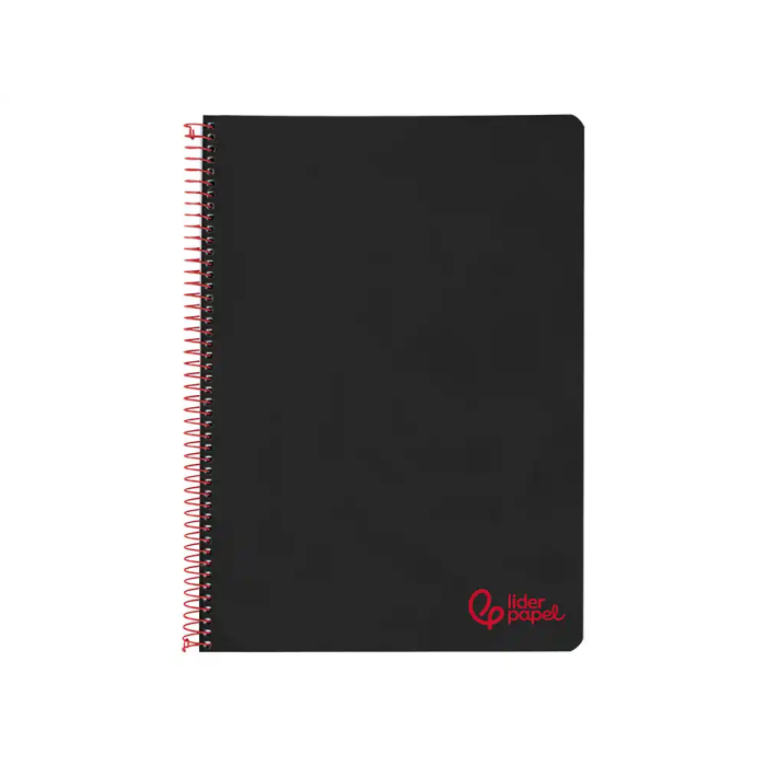 Liderpapel Cuaderno Espiral Wonder A4 Tapa Plástico 80 Hojas 90gr Rayado Horizontal con Margen Negro 1