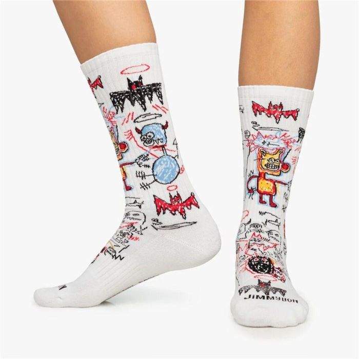 Calcetines Jimmy Lion Athletic Basquiat Batman Blanco 1