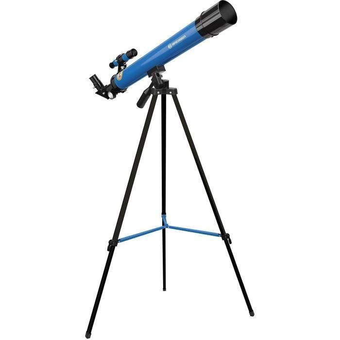 Telescopio astronómico 45/600 AZ - BRESSER JUNIOR - Aumentos hasta 100x - Trípode regulable en altura - azul 1