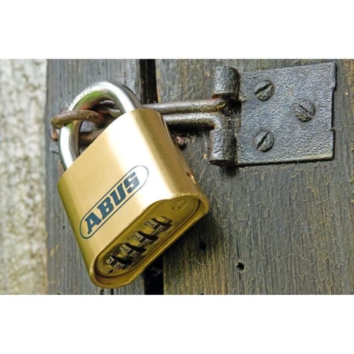 Candado combinado - ABUS - 180IB/50 B/DFNLI - Cuerpo de latón forjado - Arco de acero inoxidable - Código numérico de cuatro dígitos 3 Candado combinado - ABUS - 180IB/50 B/DFNLI - Cuerpo de latón forjado - Arco de acero inoxidable - Código numérico de cuatro dígitos 3