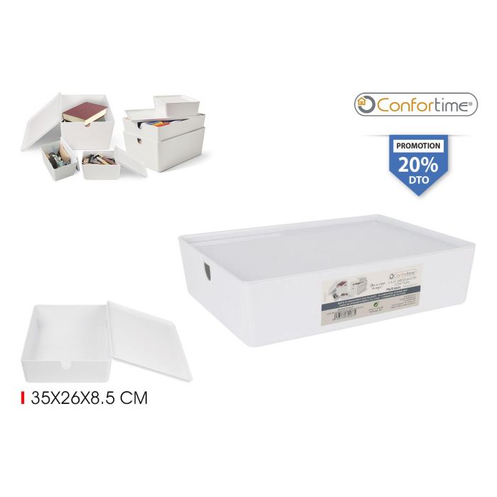 Caja Multiuso con Tapa 35x26x8.5 cm - Confortime (8 Unidades) Caja Multiuso con Tapa 35x26x8.5 cm - Confortime (8 Unidades)