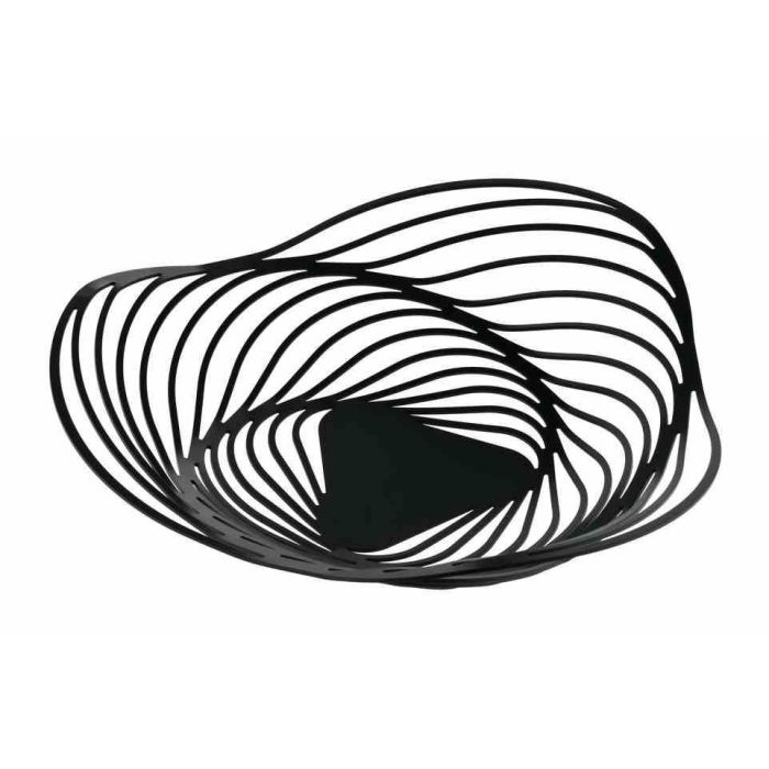 Alessi ACO03 B Trinity Cesto de Acero y Resina Negro 33cm - Frutero de Diseño por Adam Cornish 1