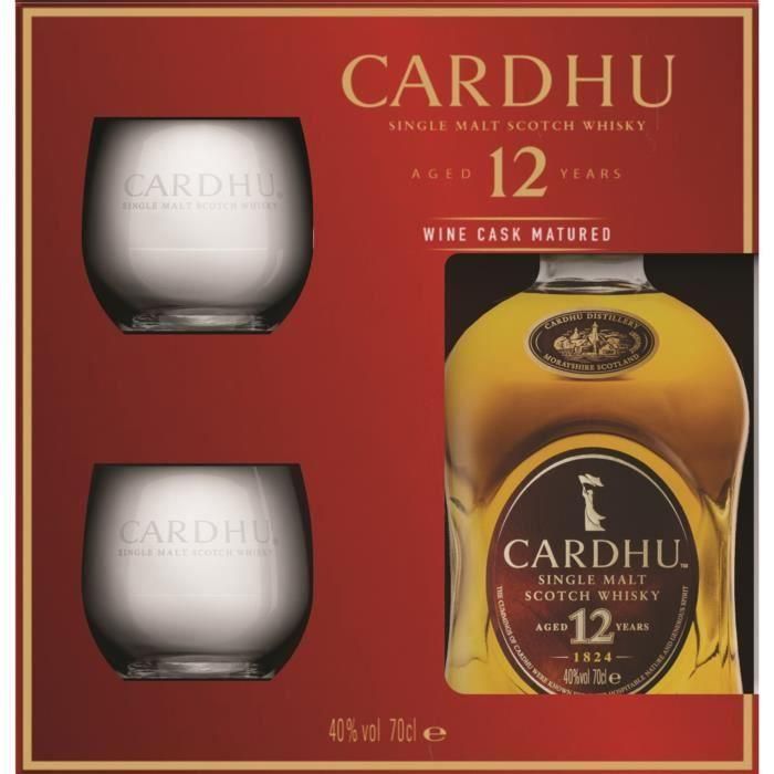 Cardhu - 12 años - Caja de Whisky 40,0% Vol. 70 cl + 2 vasos Cardhu - 12 años - Caja de Whisky 40,0% Vol. 70 cl + 2 vasos
