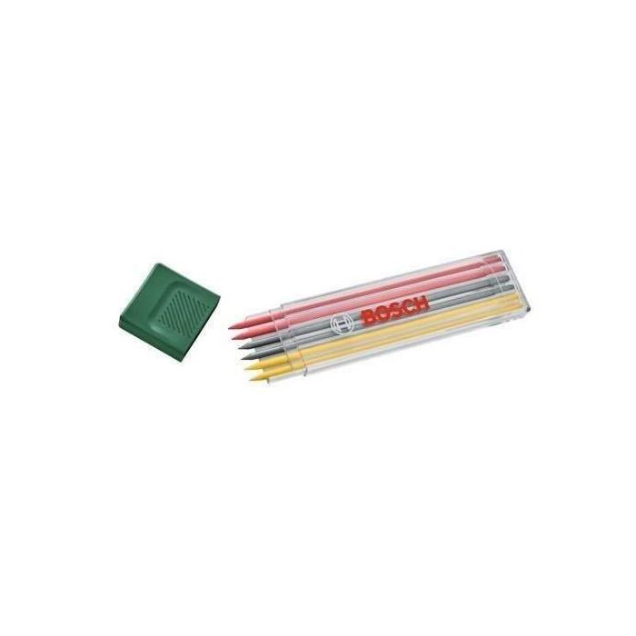 Juego de 6 minas de grafito de varios colores de Bosch (2 rojas, 2 amarillas, 2 HB de grafito de 2,8 mm) Juego de 6 minas de grafito de varios colores de Bosch (2 rojas, 2 amarillas, 2 HB de grafito de 2,8 mm)