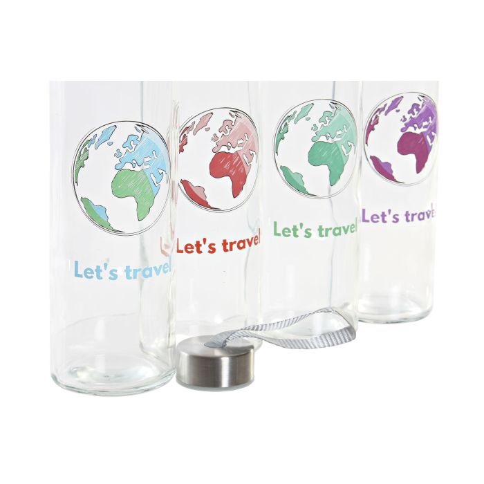 DKD Home Decor Botella Rojo Azul 7 x 24 x 7 cm (12 Unidades) Cristal 600 ml Apto Microondas y Lavavajillas 1