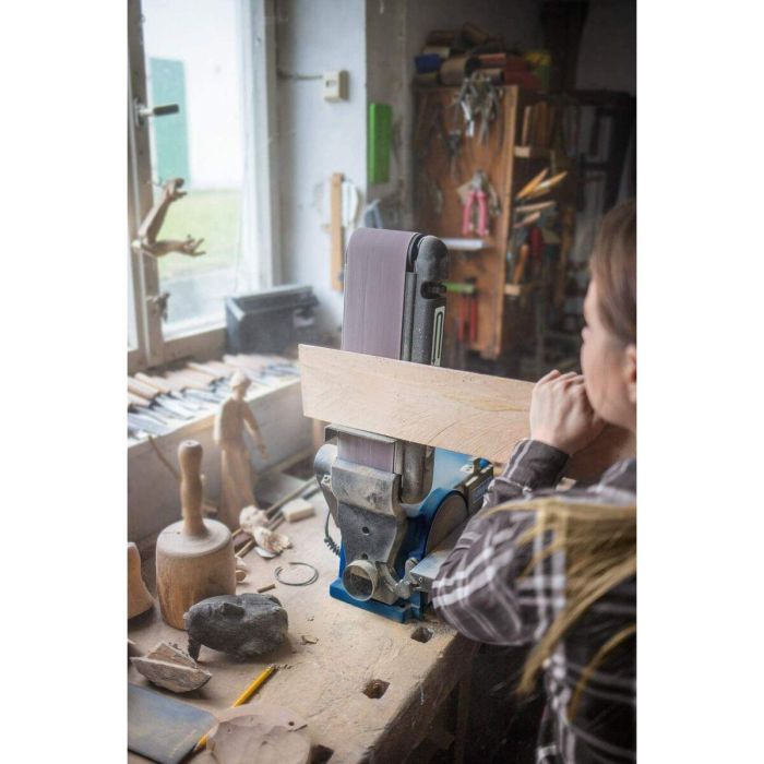 Scheppach BTS800 Lijadora de banda y disco Ø 150 mm 370 W Motor Inducción Silencioso con Mesa Inclinable 45° 4