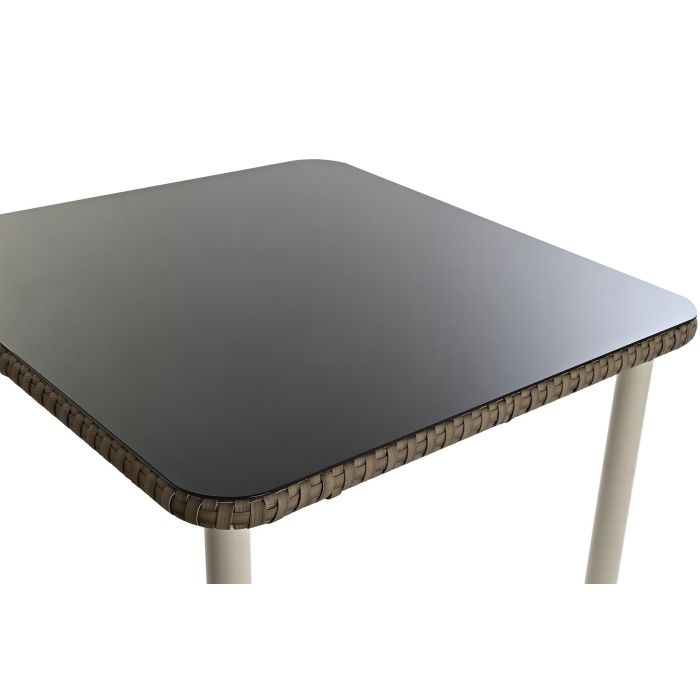 DKD Home Decor Sofá de Terraza y Jardín de Ratán Sintético Blanco y Marrón Claro, Set 3 piezas, 190x70x190 cm Desmontable 9
