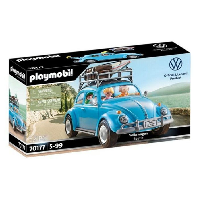 Playmobil 70177 Volkswagen Beetle con Accesorios de Verano, Figuras y Tabla de Surf para Vacaciones en Familia