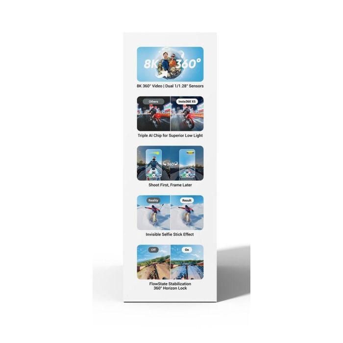 Insta360 INS6977644761496 X5 Bundle Edition Cámara Deportiva 360° 8K WiFi Bluetooth FlowState Resistente Agua 6 Insta360 INS6977644761496 X5 Bundle Edition Cámara Deportiva 360° 8K WiFi Bluetooth FlowState Resistente Agua 6