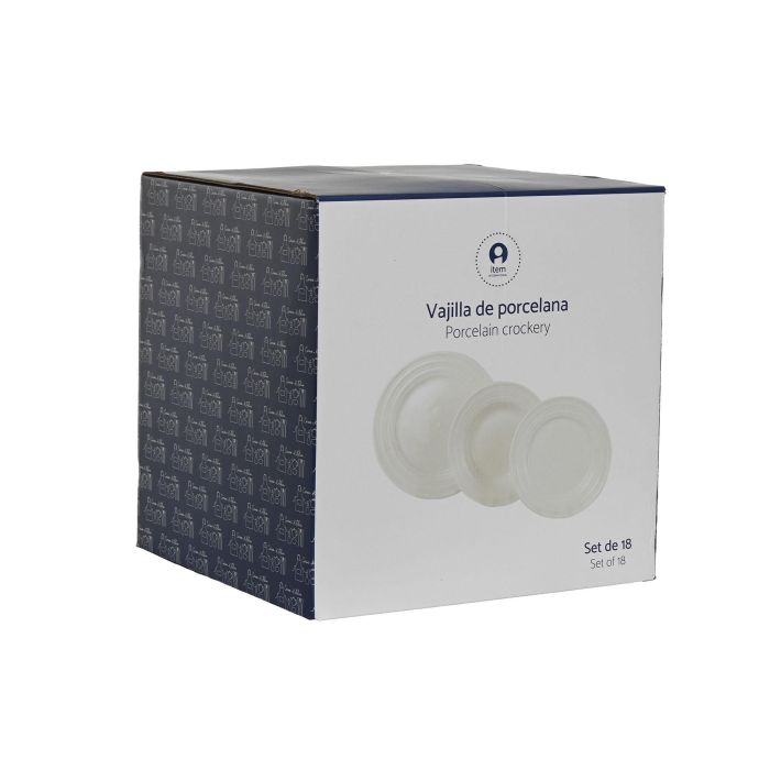 Set de Vajilla Home ESPRIT Blanco Porcelana 27 x 27 x 2 cm 18 Piezas 4 Set de Vajilla Home ESPRIT Blanco Porcelana 27 x 27 x 2 cm 18 Piezas 4