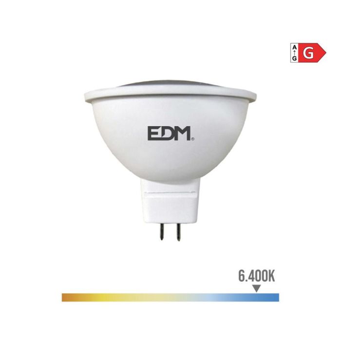 Edm Bombilla Dicroica LED MR16 5W 12V 450 Lm 6400K Luz Fría Ø5 x 5 cm 0 Edm Bombilla Dicroica LED MR16 5W 12V 450 Lm 6400K Luz Fría Ø5 x 5 cm 0