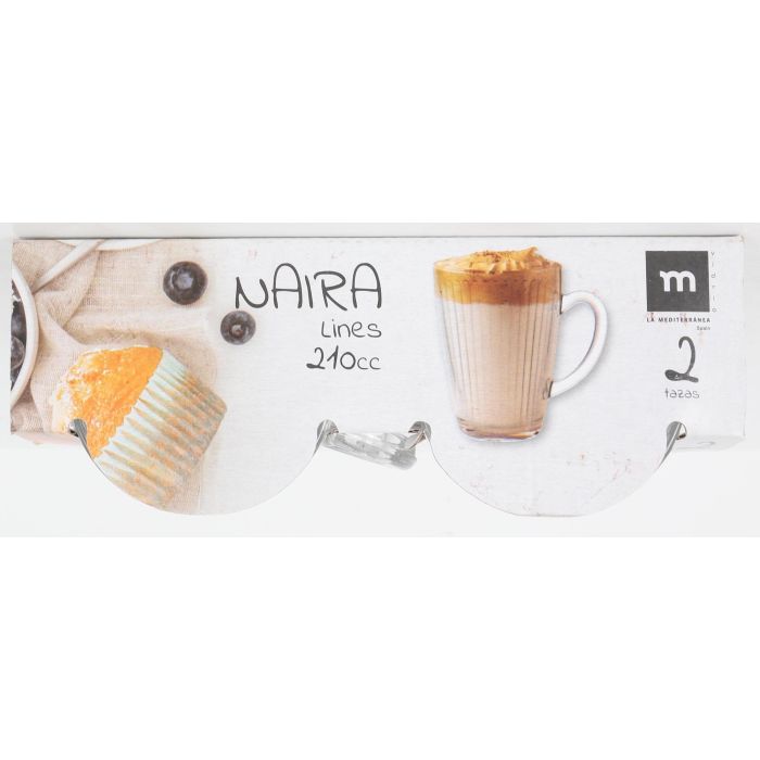 La Mediterranea Set 2 Tazas Café con Leche Lines Naira 21 cl 3