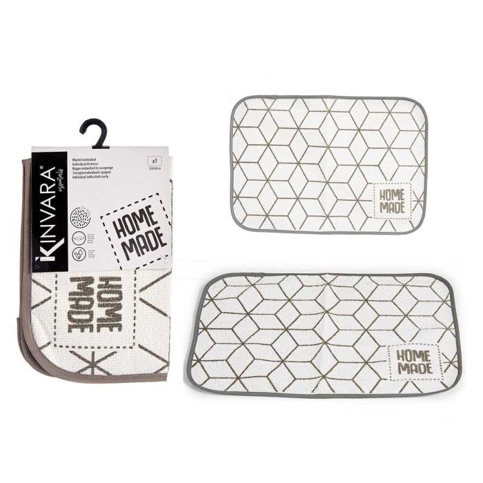Mantel Individual Rizo Kinvara 33x48 cm - Gris/Blanco, 30% Poliéster 70% Algodón (24 Unidades) Mantel Individual Rizo Kinvara 33x48 cm - Gris/Blanco, 30% Poliéster 70% Algodón (24 Unidades)