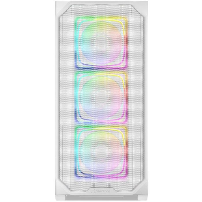 Sharkoon AK5M RGB Torre Midi ATX Blanca con Panel Cristal Templado y Malla, 4 Ventiladores PWM RGB 120mm, Soporte Dual Radiador 360mm 1