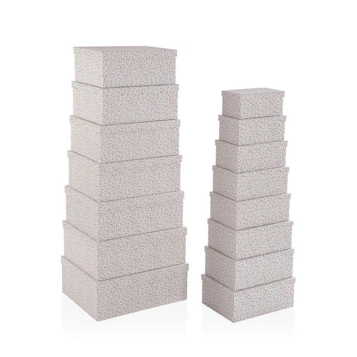 Juego de Cajas Decorativas Versa Serpentine Cartón (15 Piezas) Juego de Cajas Decorativas Versa Serpentine Cartón (15 Piezas)