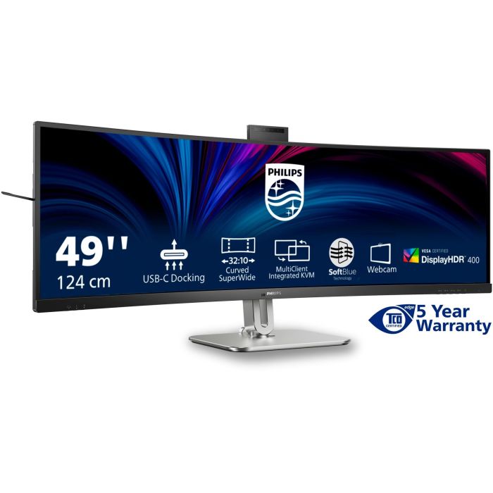 Philips 49B2U6900CH Monitor Curvo Profesional 48.8" Dual QHD (5120x1440) SuperWide con Webcam IA y USB-C Docking 1 Philips 49B2U6900CH Monitor Curvo Profesional 48.8" Dual QHD (5120x1440) SuperWide con Webcam IA y USB-C Docking 1
