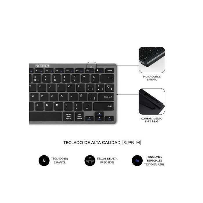 SUBBLIM Combo Multidispositivo Compacto Gris/Negro 4