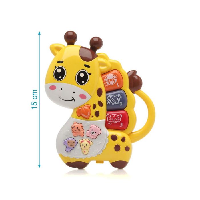 KioKids Jirafa Musical Piano Educativo, Primer Instrumento de Juguete para Bebés +6 Meses, Portátil con Asa, Color Amarillo 3 KioKids Jirafa Musical Piano Educativo, Primer Instrumento de Juguete para Bebés +6 Meses, Portátil con Asa, Color Amarillo 3