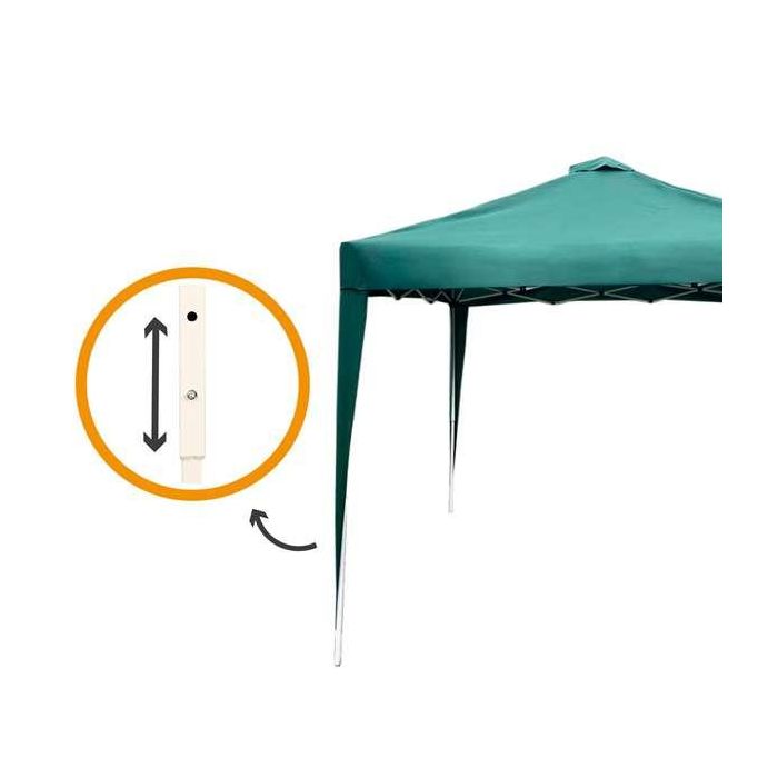 Cenador plegable verde con chimenea max-air 300x300x250 cm