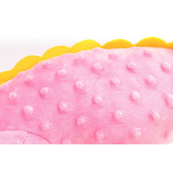 Gloria Peluche Orhy Dino Dinosaurio para Perro, Juguete Divertido con Squeaker y Textura Blanda, Color Rosa para Morder y Jugar 5