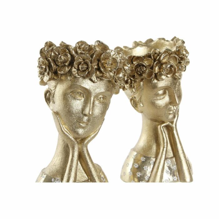 Figura Decorativa DKD Home Decor Resina Mujer (2 pcs) (16.5 x 15 x 25.5 cm) 2