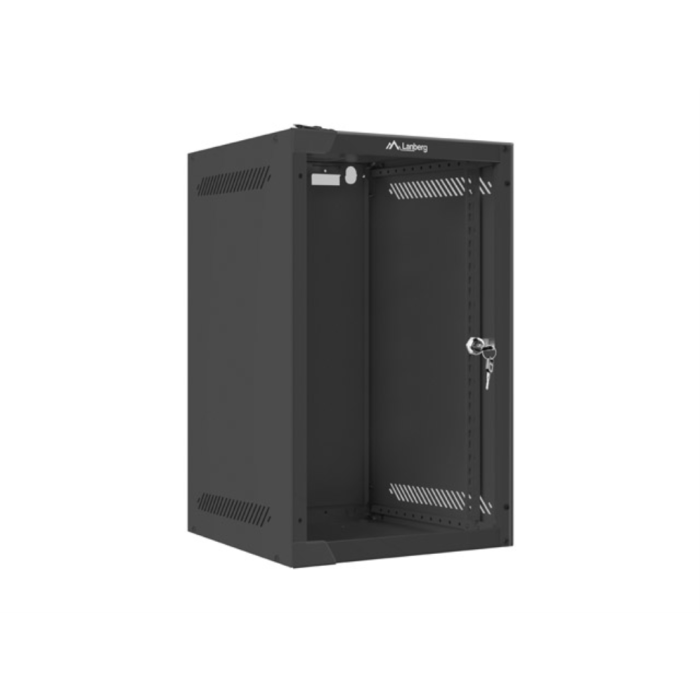 Lanberg WF10-2309-10B Armario Rack 9 Unidades 280x310 mm, Bastidor de Pared, Acero, Negro, Capacidad 20 kg