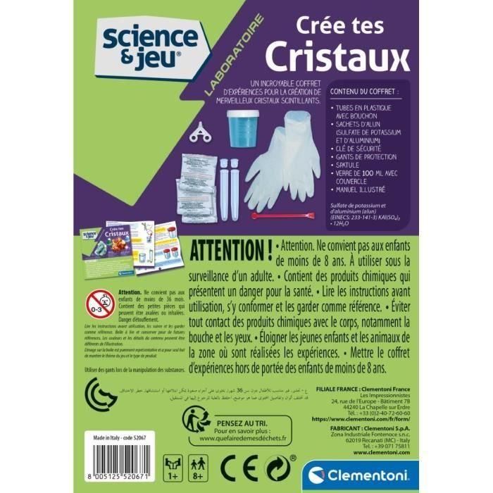 CLEMENTONI Science & Jeu - Crea cristales - Juego científico 2 CLEMENTONI Science & Jeu - Crea cristales - Juego científico 2