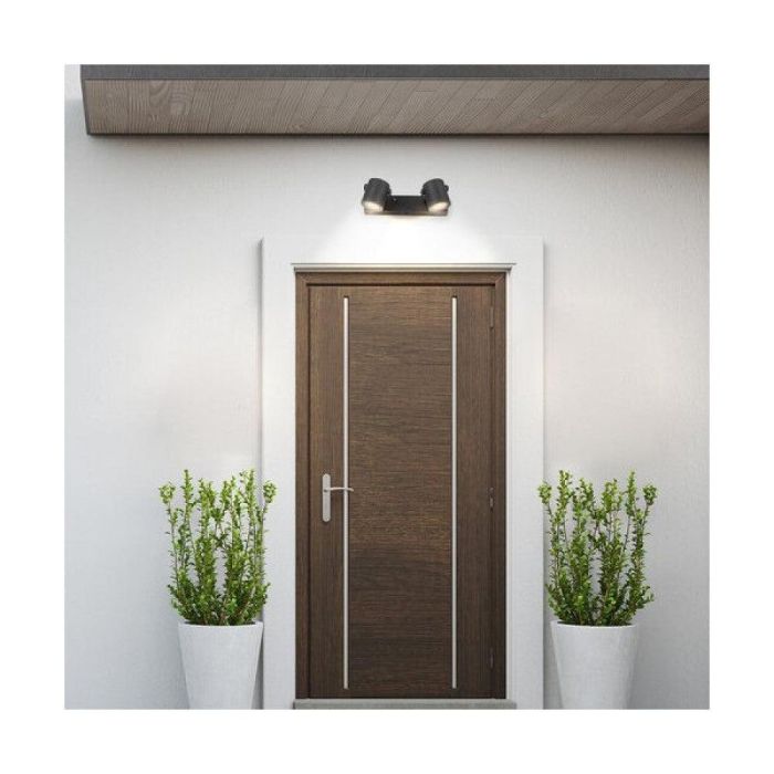 RABALUX RAB-7930 Aplique Exterior Elva Foco Doble Industrial Antracita Aluminio Cristal 2xGU10 IP44 Cabezales Ajustables 3 RABALUX RAB-7930 Aplique Exterior Elva Foco Doble Industrial Antracita Aluminio Cristal 2xGU10 IP44 Cabezales Ajustables 3