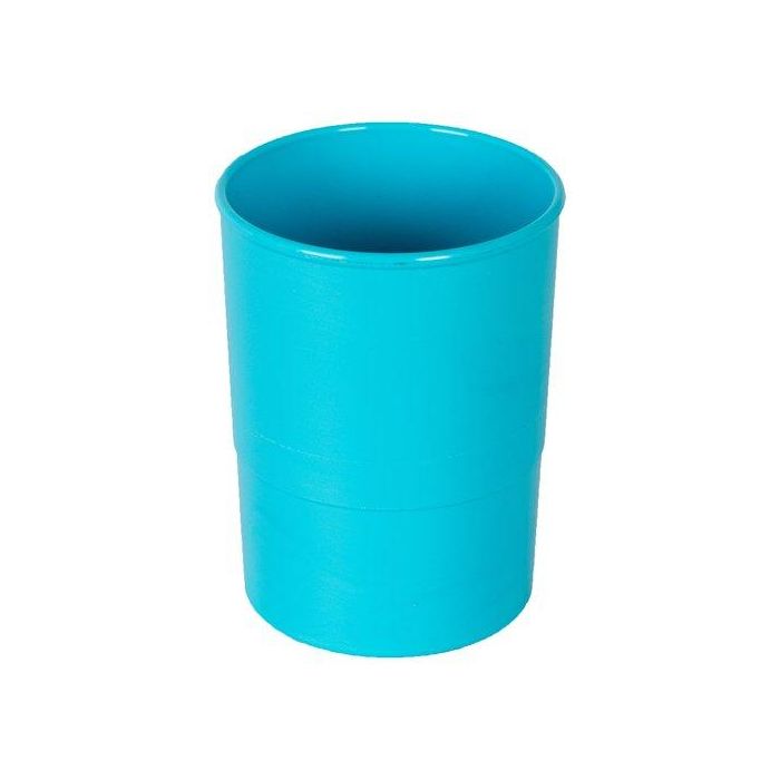 Porta Lapices Plastico Redondo Azul