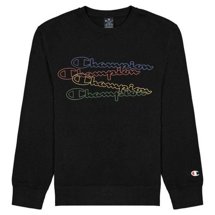 Sudadera Infantil Champion Crewneck Script Logo Boy Negro Sudadera Infantil Champion Crewneck Script Logo Boy Negro